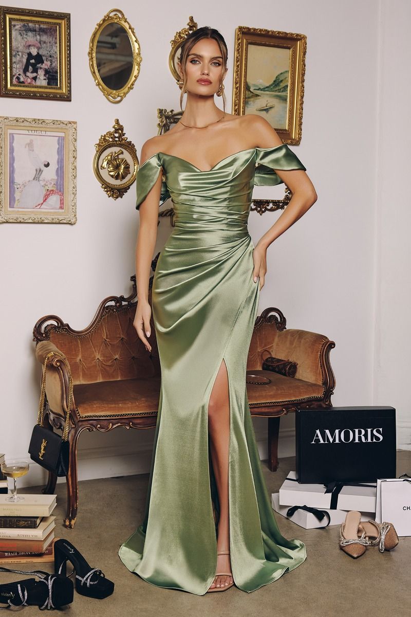 Velarisse | Off-Shoulder Satin Evening Gown