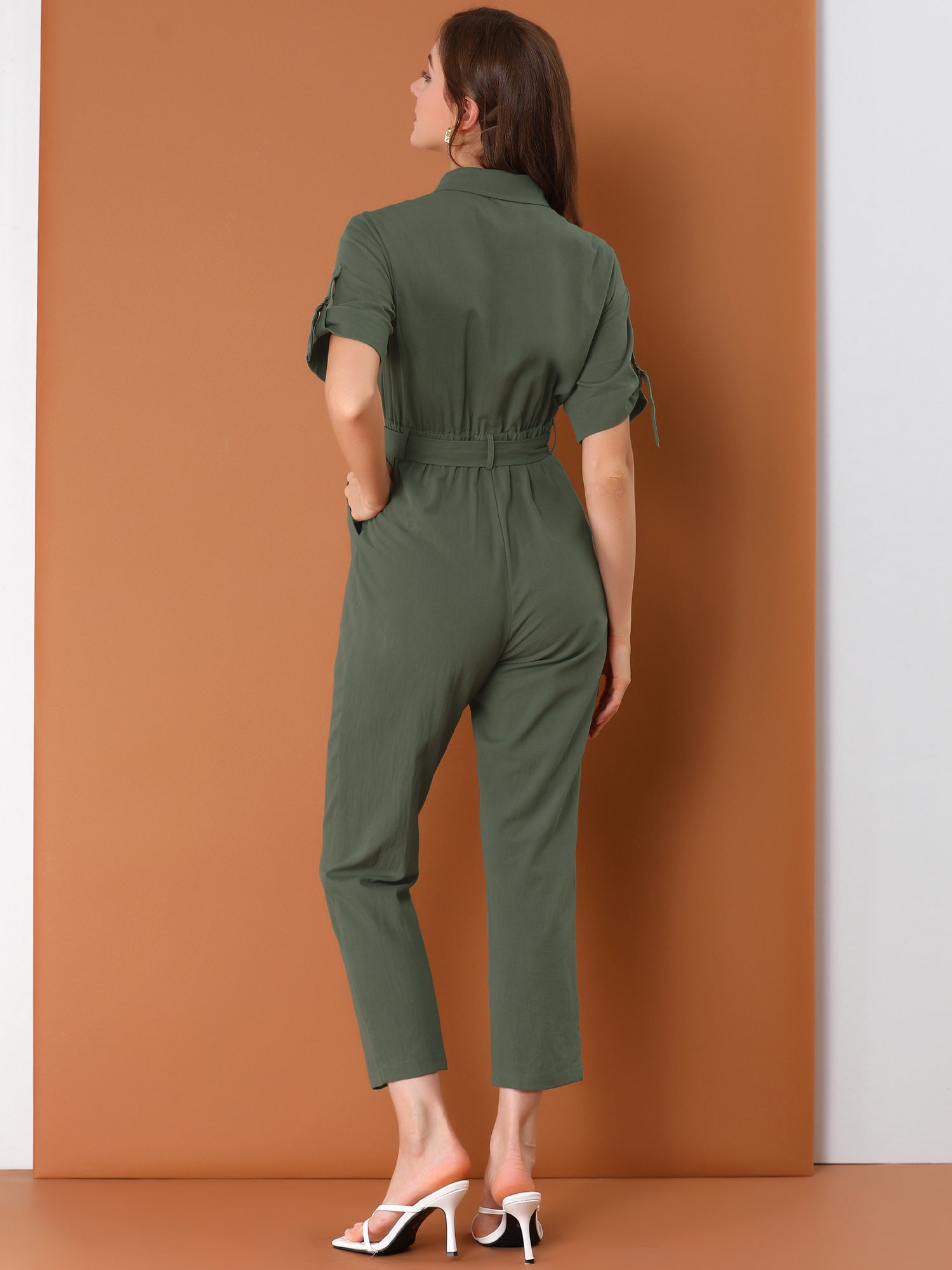 Velmira – Women’s Cotton Cargo Tie-Waist Jumpsuit