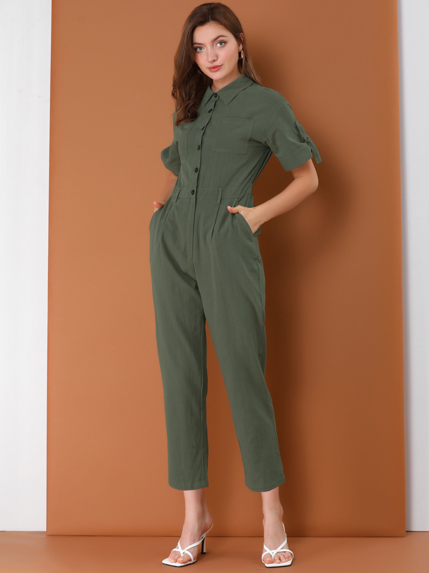Velmira – Women’s Cotton Cargo Tie-Waist Jumpsuit