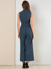 Cotviera - Women’s Button Down Wide Leg Jumpsuit