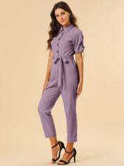 Velmira – Women’s Cotton Cargo Tie-Waist Jumpsuit