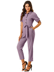 Velmira – Women’s Cotton Cargo Tie-Waist Jumpsuit