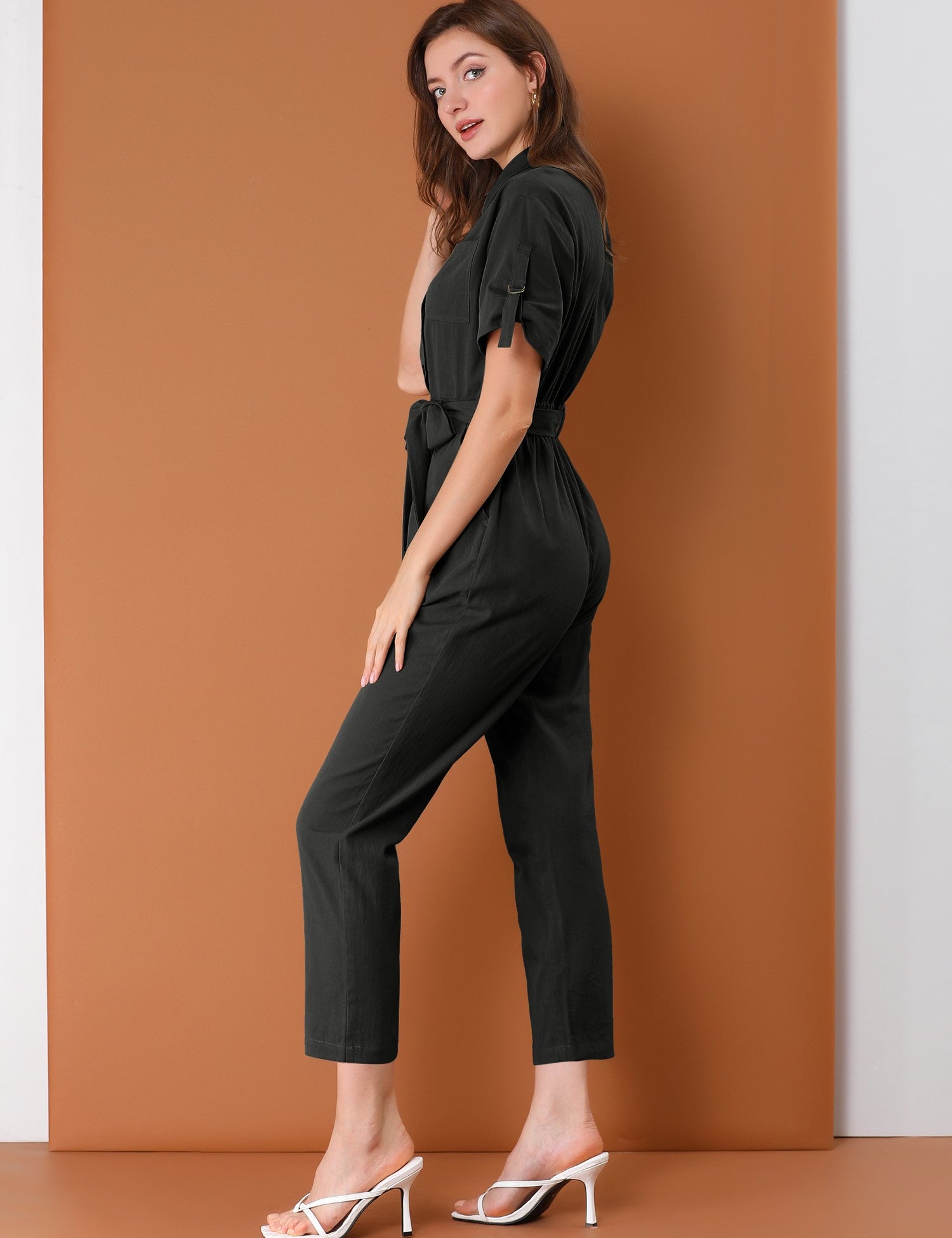 Velmira – Women’s Cotton Cargo Tie-Waist Jumpsuit