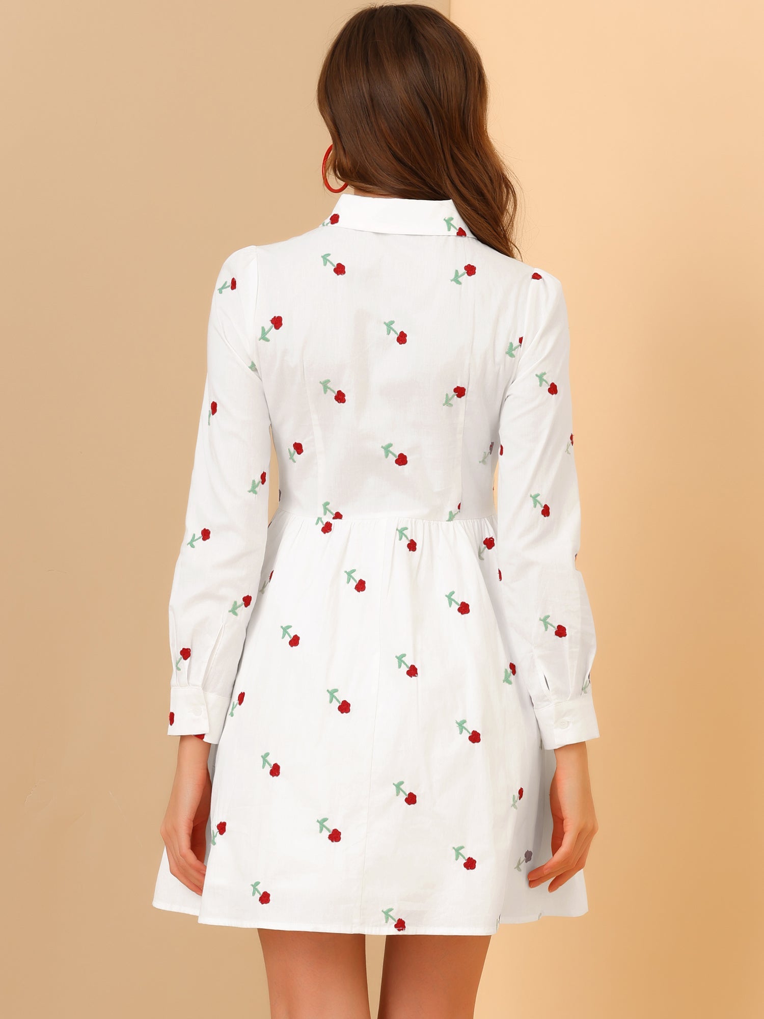 Embrovella - Women’s Embroidered Cotton Mini Dress