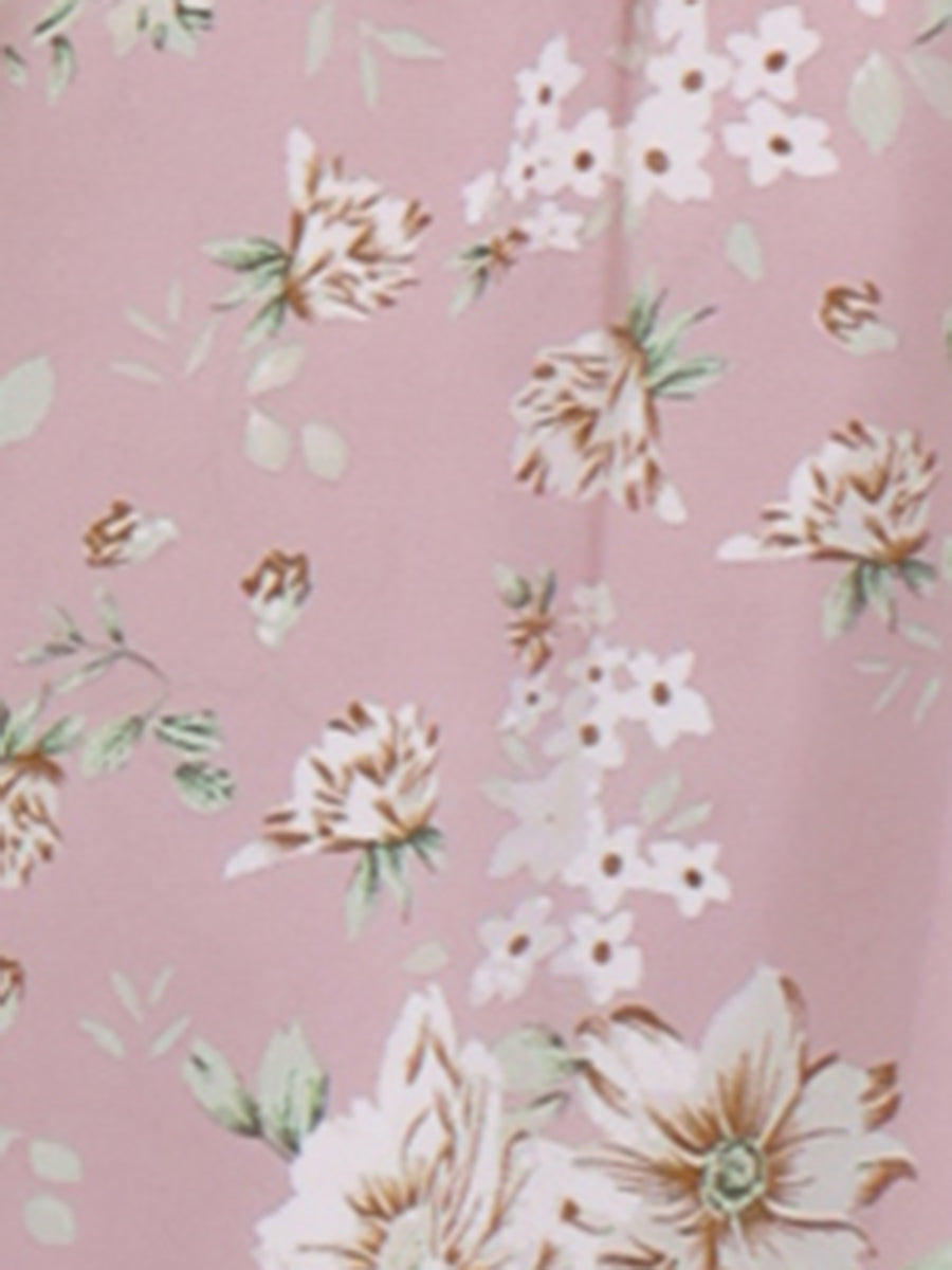 Rufflora - Women’s Floral Ruffle Sleeve Dress