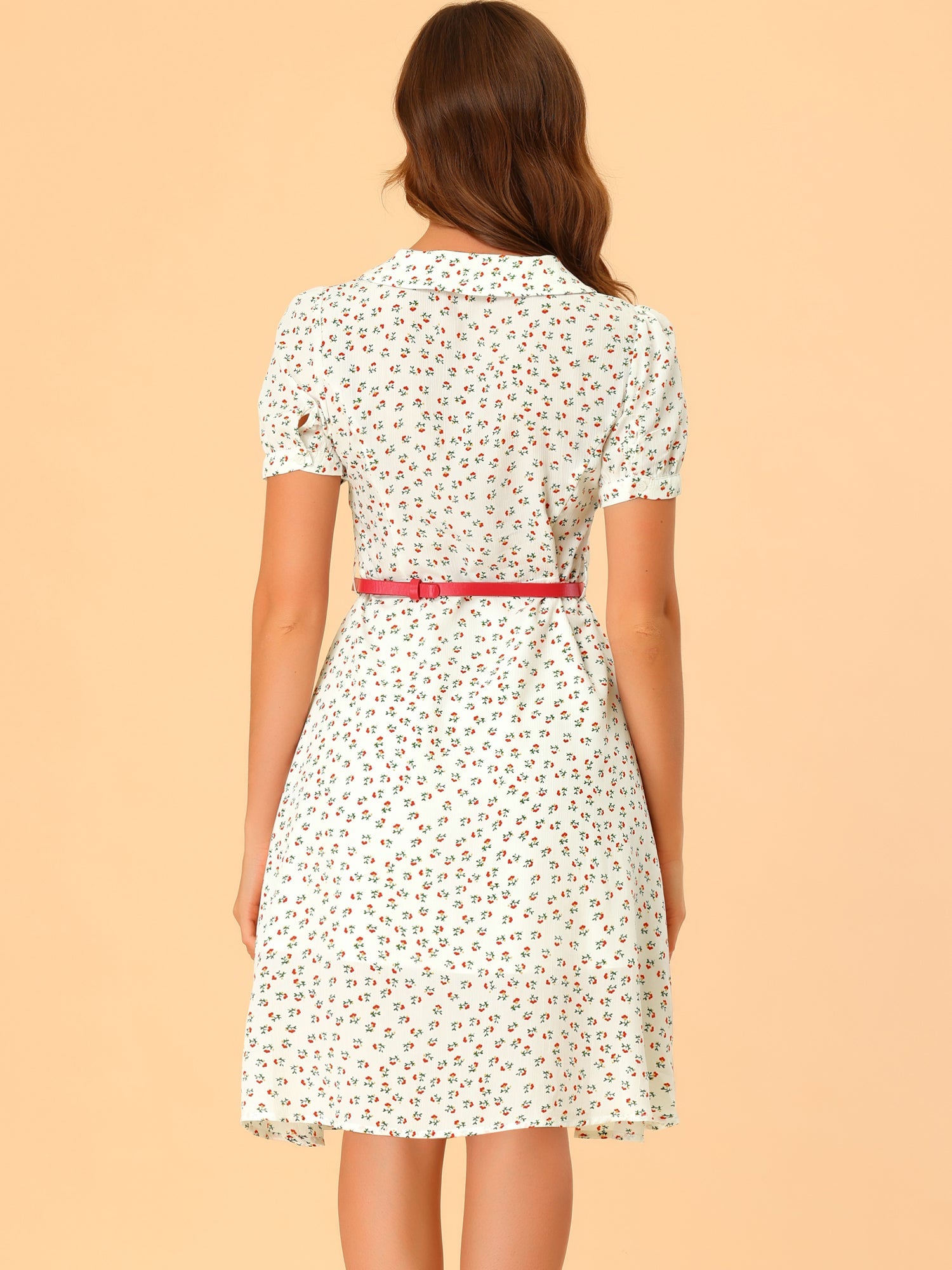 Petrella - Women’s Floral Peter Pan Collar Dress