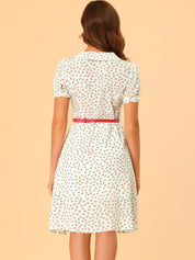 Petrella - Women’s Floral Peter Pan Collar Dress