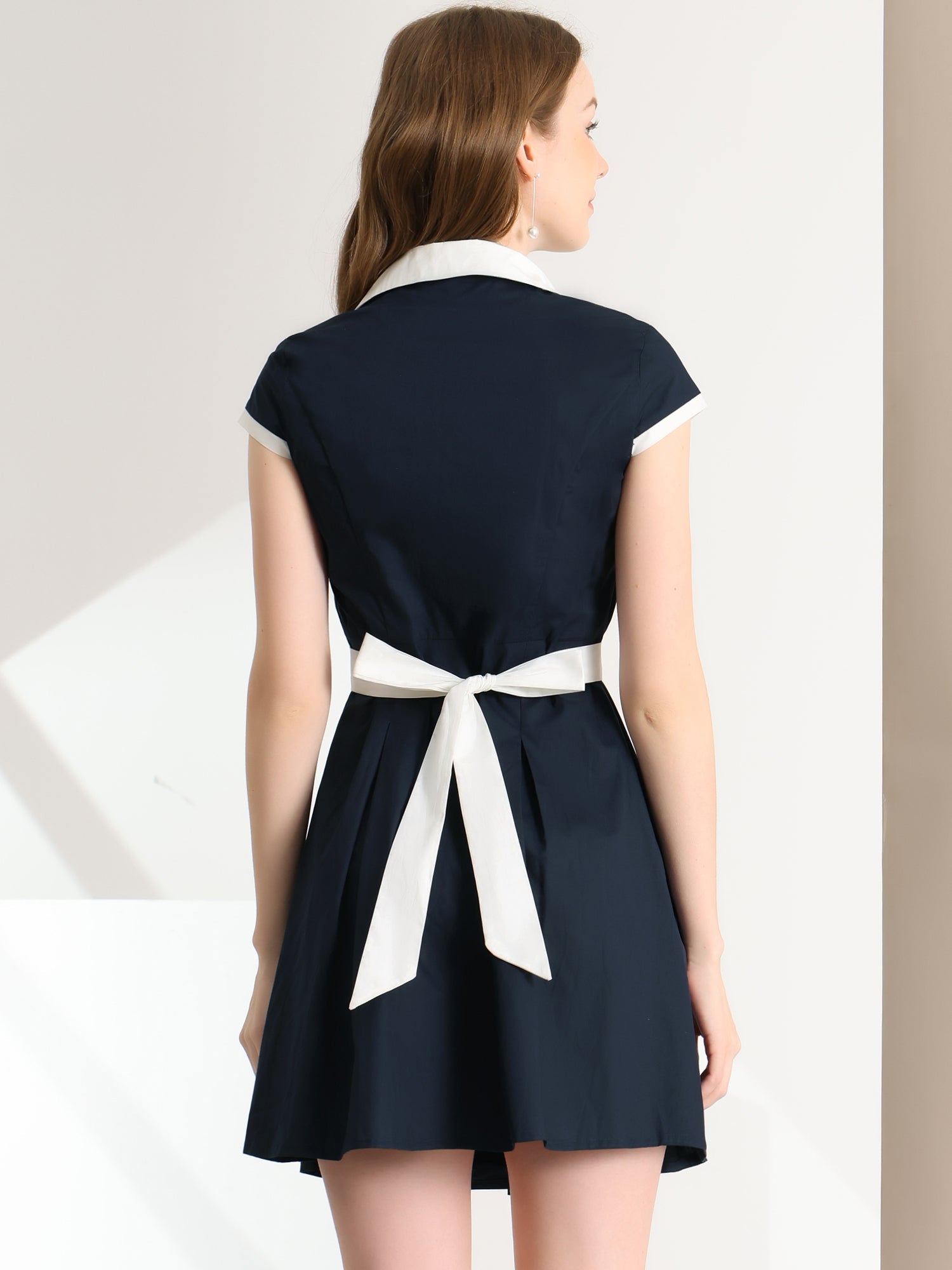 Calivra – Women’s Cotton Camp Collar Shirt Dress