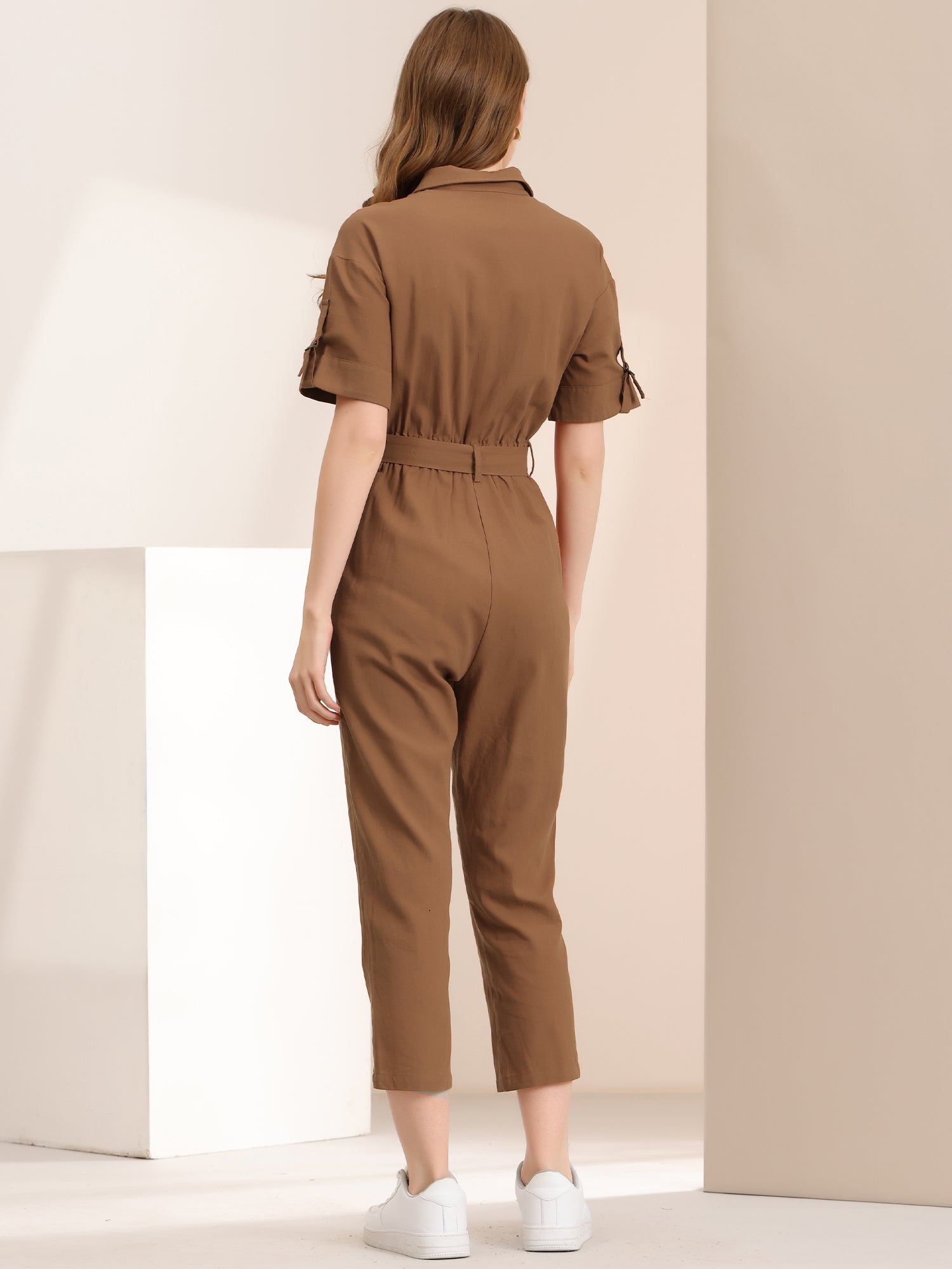 Velmira – Women’s Cotton Cargo Tie-Waist Jumpsuit