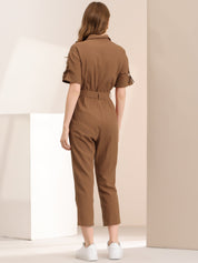 Velmira – Women’s Cotton Cargo Tie-Waist Jumpsuit