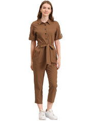 Velmira – Women’s Cotton Cargo Tie-Waist Jumpsuit