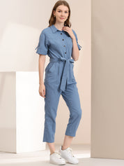 Velmira – Women’s Cotton Cargo Tie-Waist Jumpsuit
