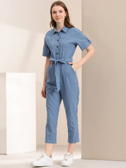 Velmira – Women’s Cotton Cargo Tie-Waist Jumpsuit