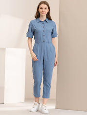 Velmira – Women’s Cotton Cargo Tie-Waist Jumpsuit