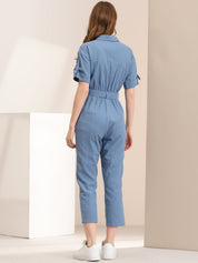 Velmira – Women’s Cotton Cargo Tie-Waist Jumpsuit