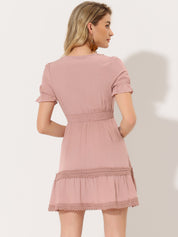 Solmira – Women’s Boho Puff Sleeve Tiered Dress