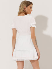 Solmira – Women’s Boho Puff Sleeve Tiered Dress