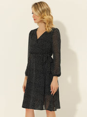 Florivelle - Women’s Wrap V-Neck Floral Midi Dress