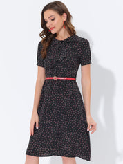 Petrella - Women’s Floral Peter Pan Collar Dress