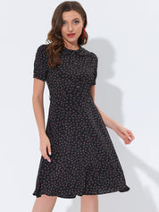 Petrella - Women’s Floral Peter Pan Collar Dress