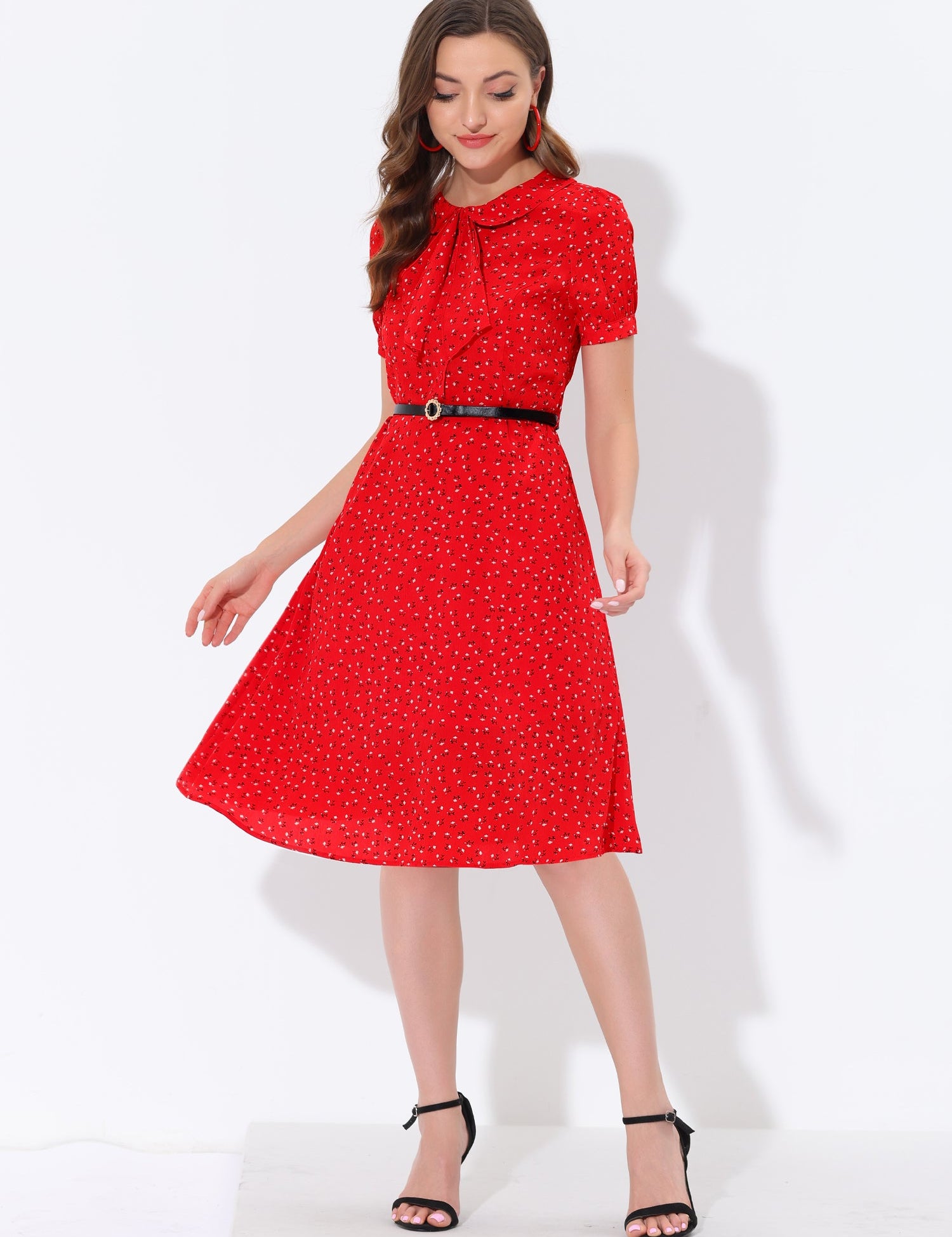 Petrella - Women’s Floral Peter Pan Collar Dress