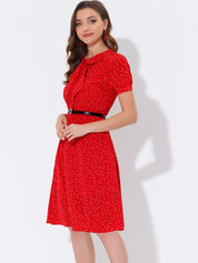 Petrella - Women’s Floral Peter Pan Collar Dress