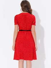 Petrella - Women’s Floral Peter Pan Collar Dress