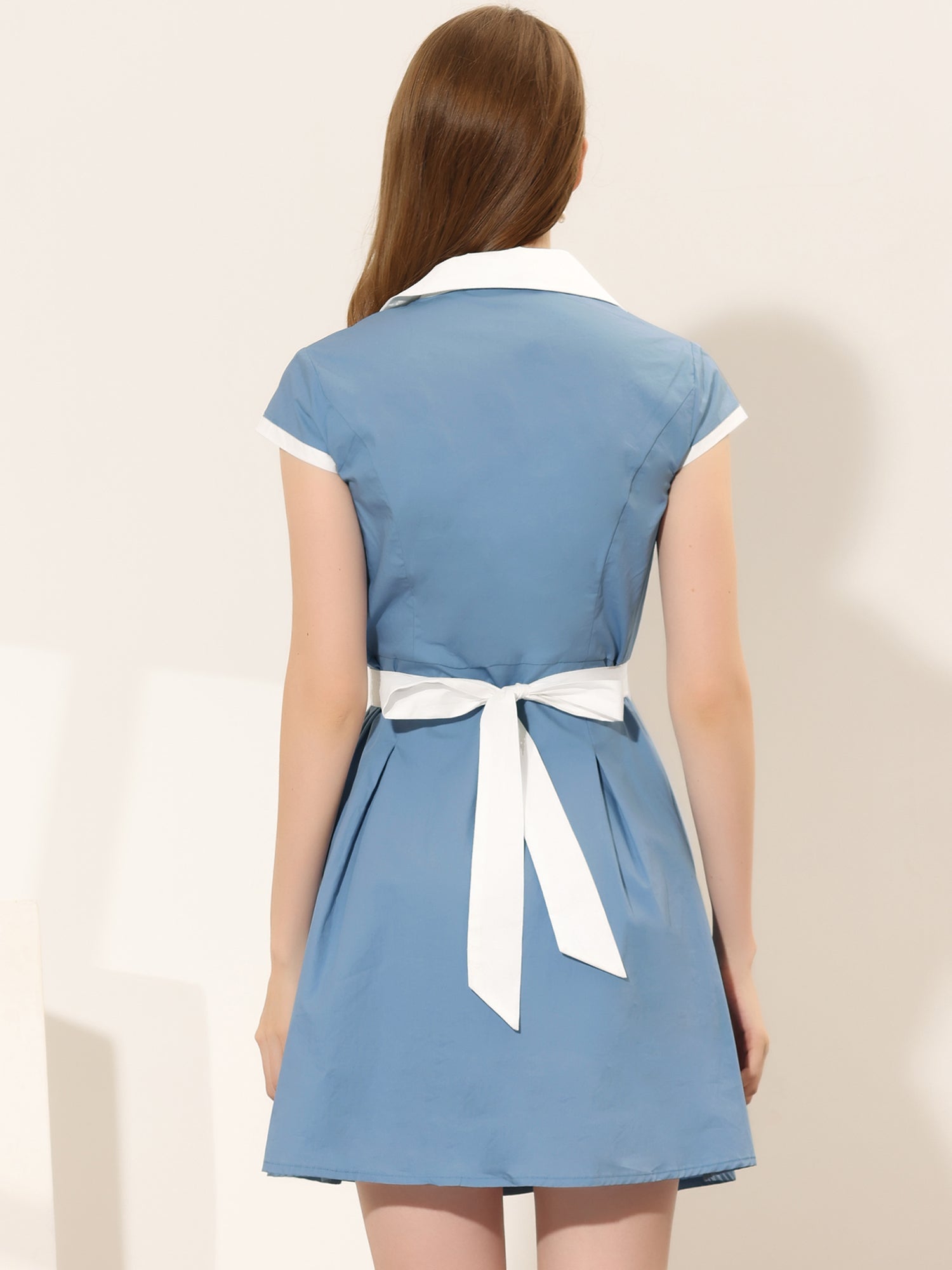 Calivra – Women’s Cotton Camp Collar Shirt Dress