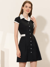 Calivra – Women’s Cotton Camp Collar Shirt Dress