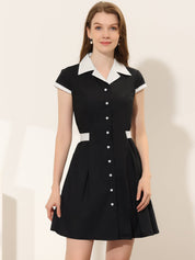Calivra – Women’s Cotton Camp Collar Shirt Dress