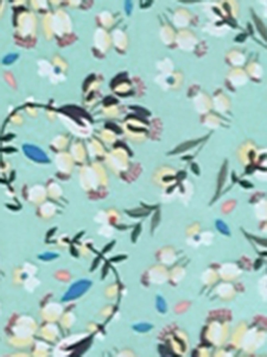 Florvella - Women’s Floral Square Neck A-Line Dress