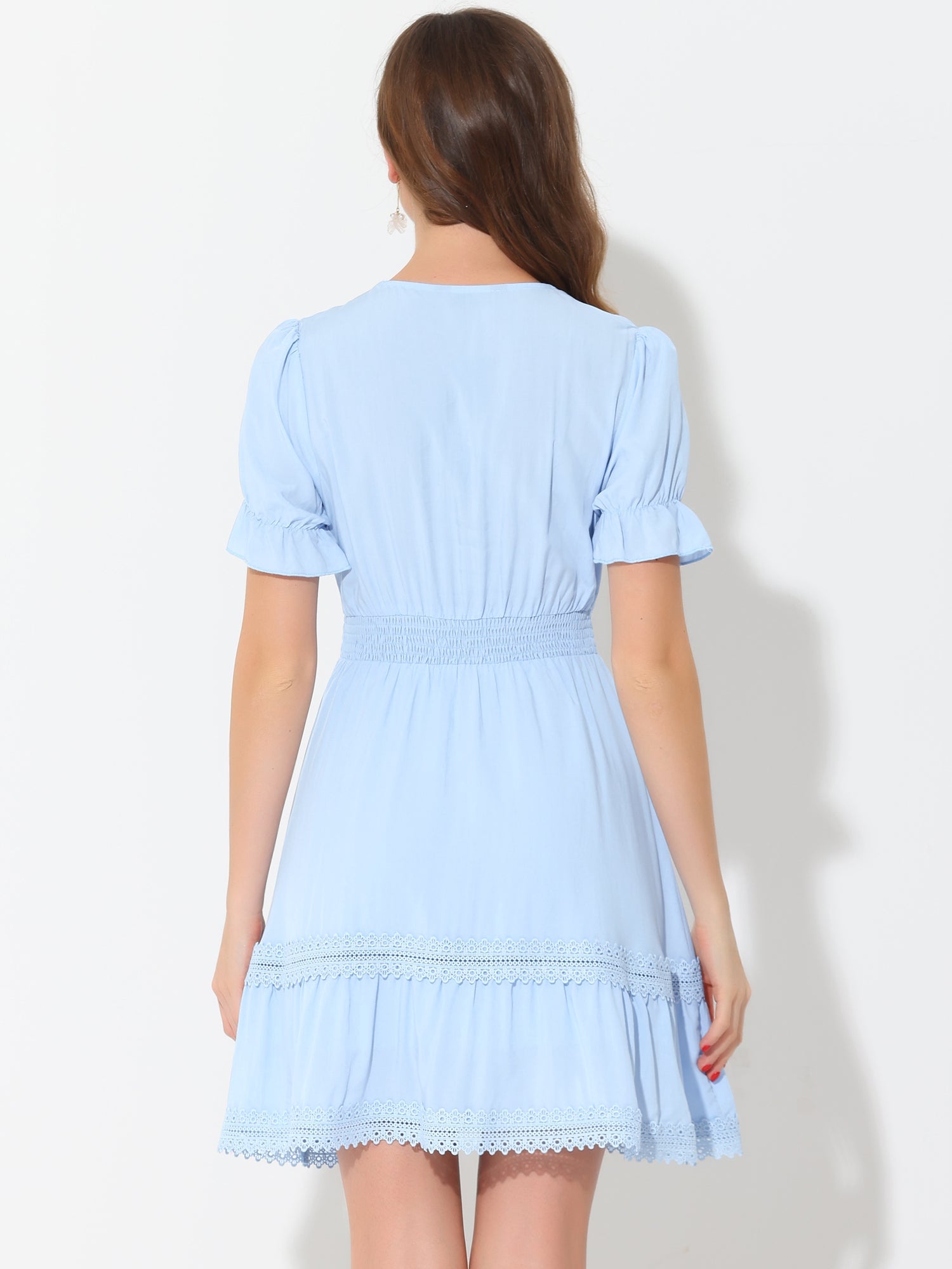 Solmira – Women’s Boho Puff Sleeve Tiered Dress