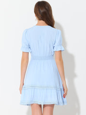 Solmira – Women’s Boho Puff Sleeve Tiered Dress