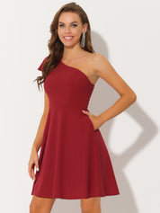 Bowvera - Women’s One Shoulder Cocktail Dress