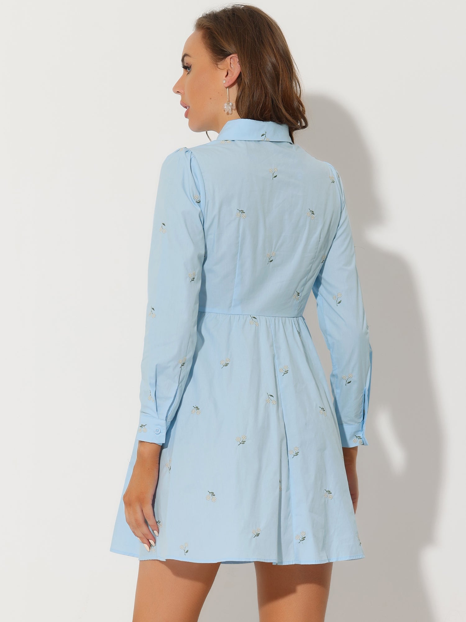 Embrovella - Women’s Embroidered Cotton Mini Dress