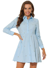 Embrovella - Women’s Embroidered Cotton Mini Dress