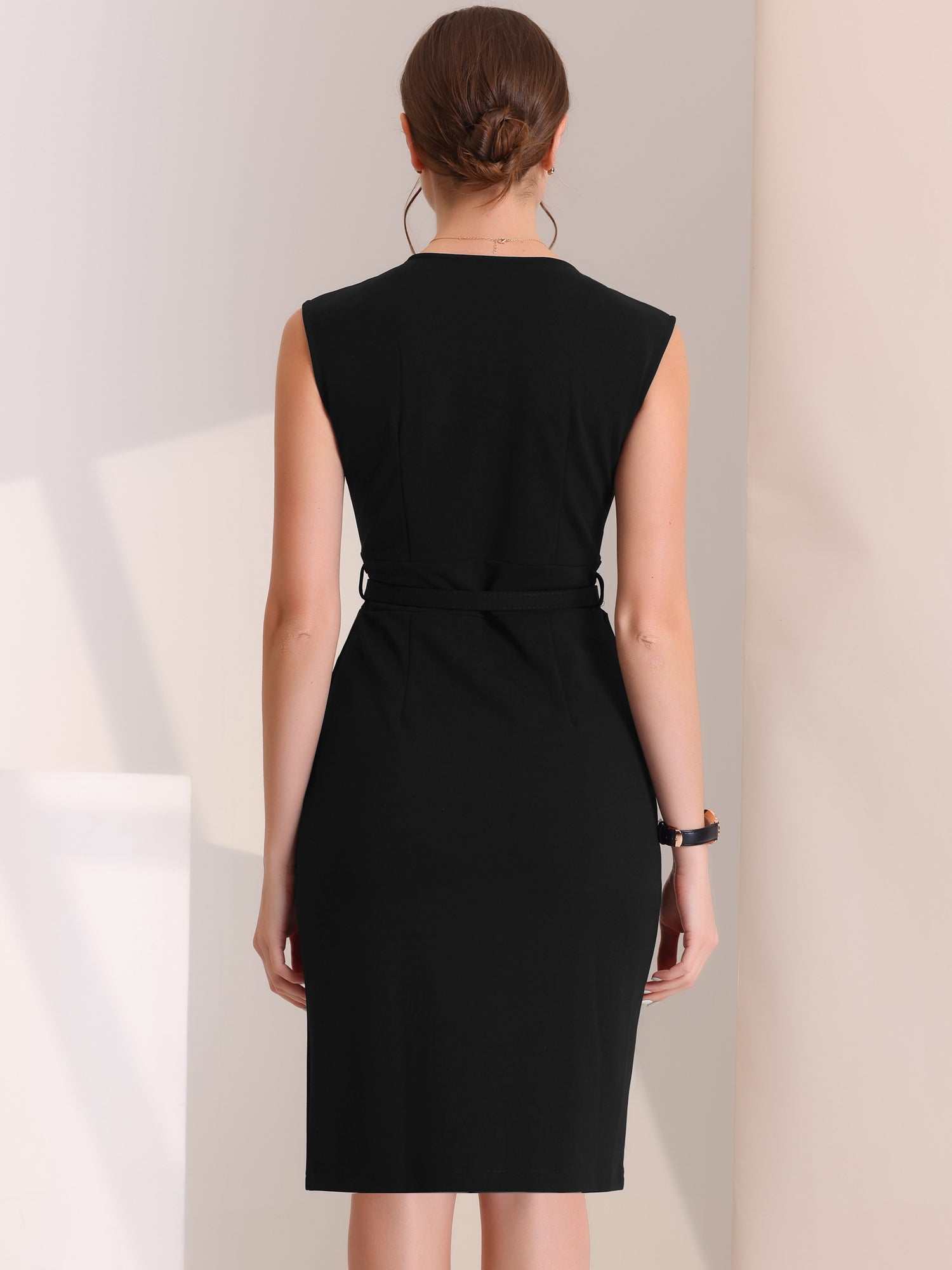 Slevara - Women’s Sleeveless Bodycon Work Dress