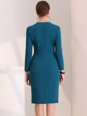 Ofivella - Women’s 3/4 Sleeve Sheath Work Dress
