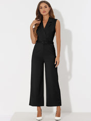 Belviera - Women’s Belted Button Front Jumpsuit