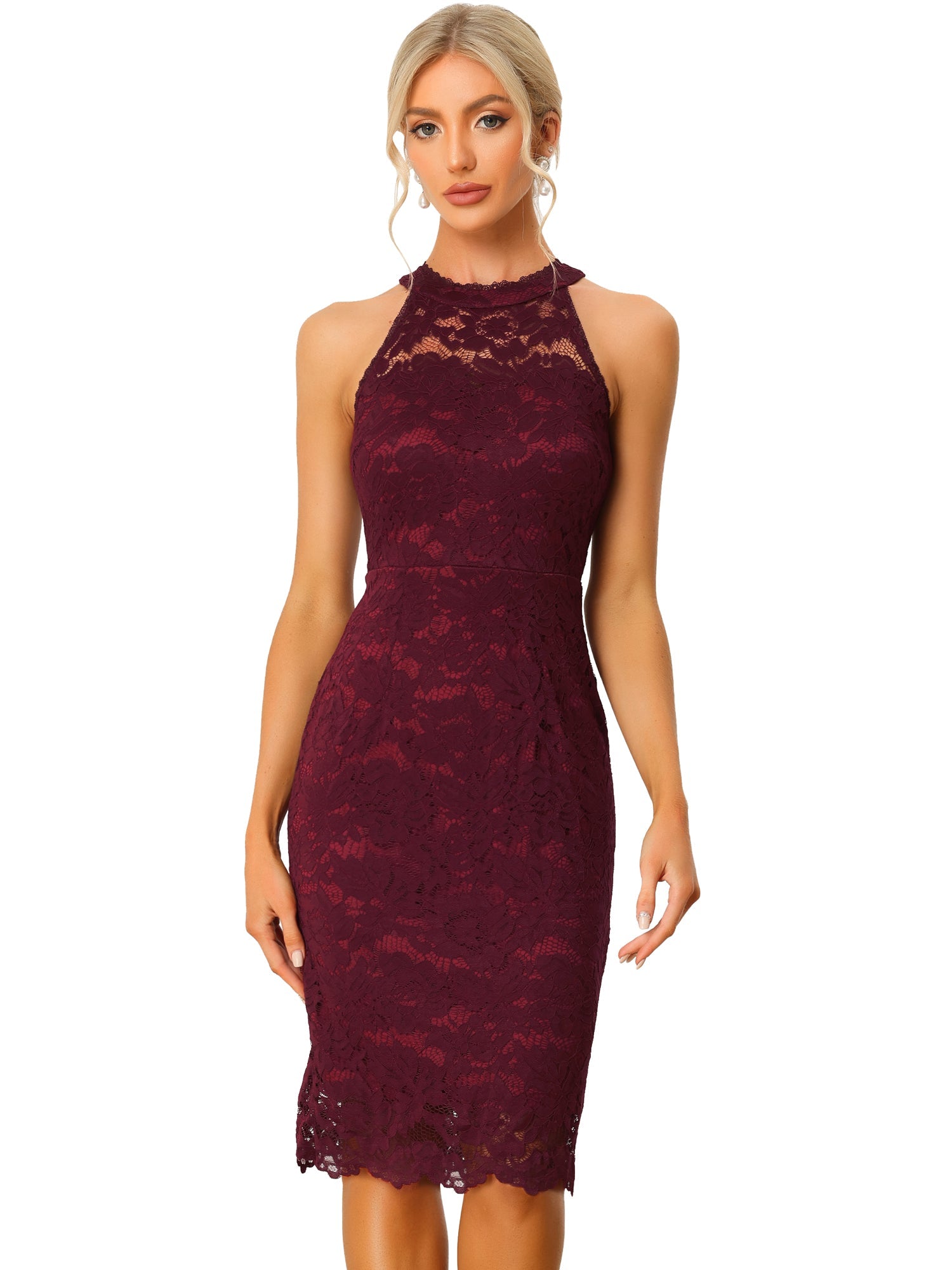 Lacevera - Women’s Lace Sheath Cocktail Dress
