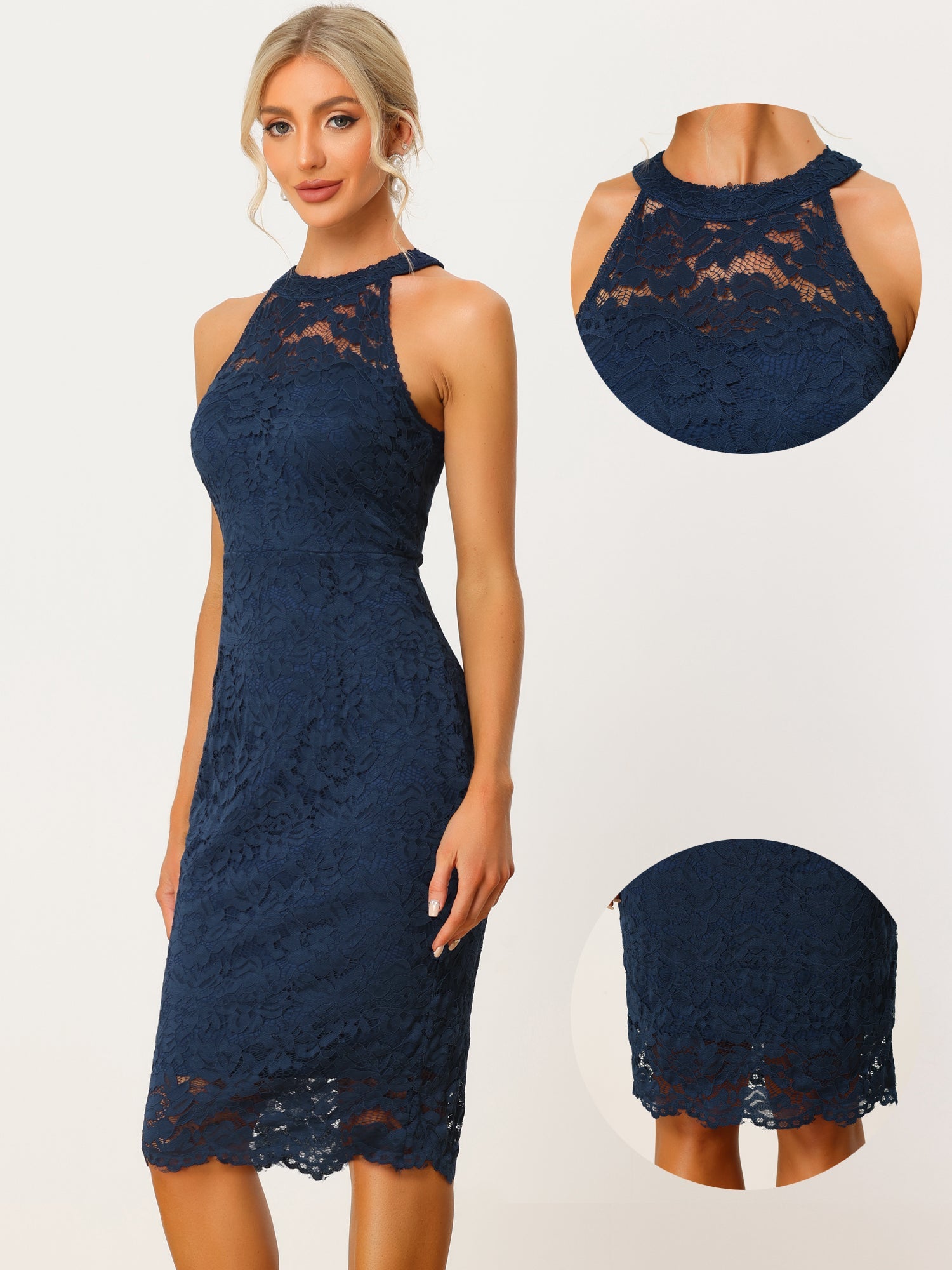 Lacevera - Women’s Lace Sheath Cocktail Dress