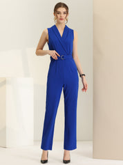 Luvessa – Women’s Sleeveless Belted Office Jumpsuit