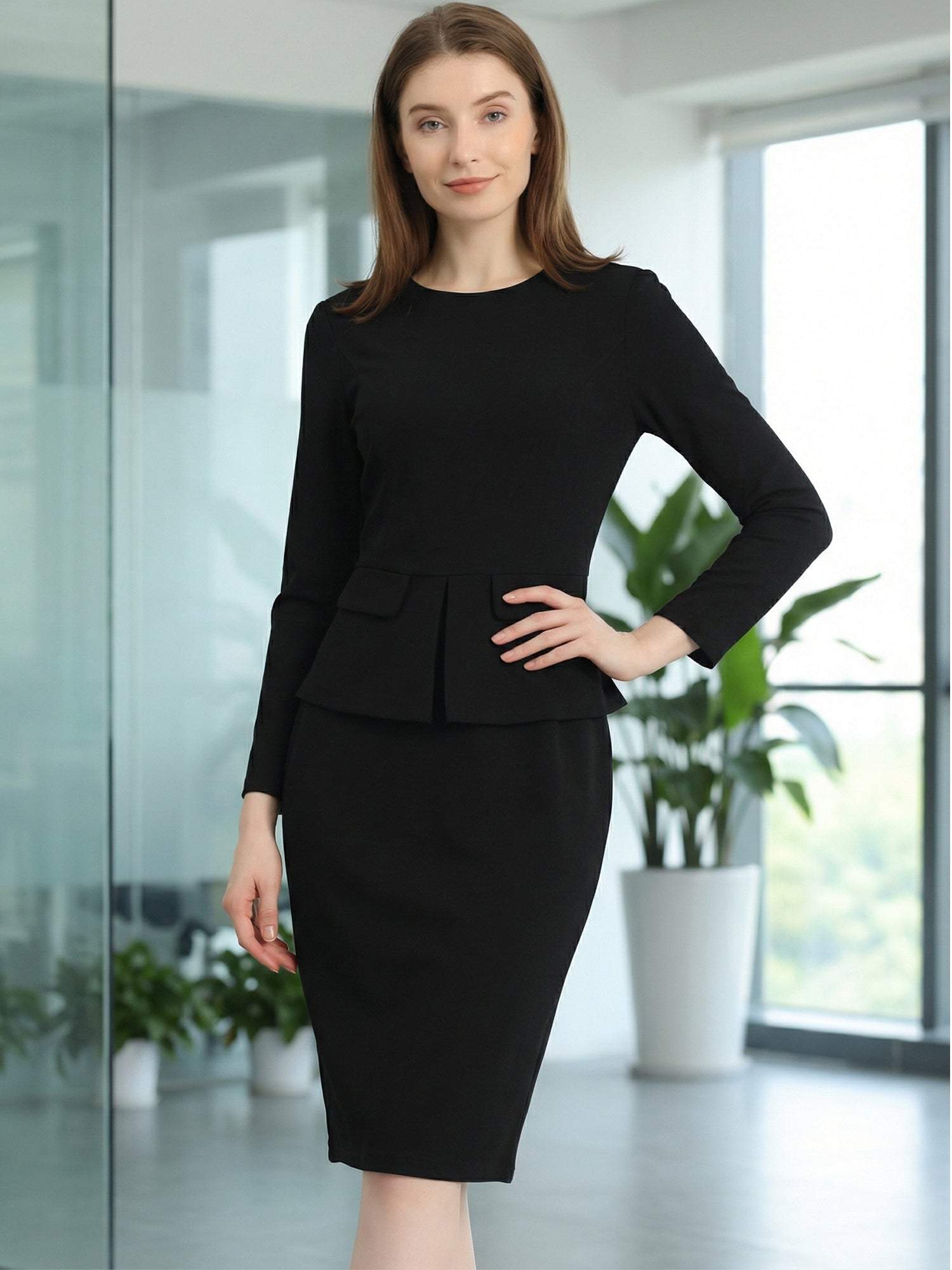 Ofivella - Women’s 3/4 Sleeve Sheath Work Dress