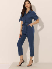 Velmira – Women’s Cotton Cargo Tie-Waist Jumpsuit