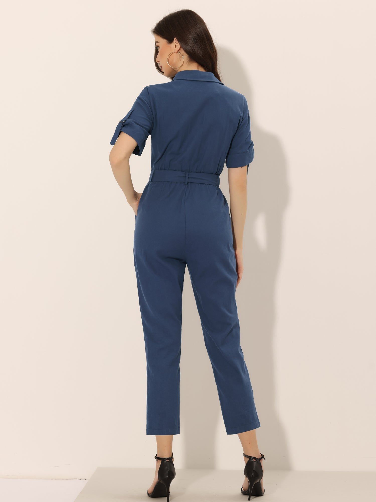 Velmira – Women’s Cotton Cargo Tie-Waist Jumpsuit