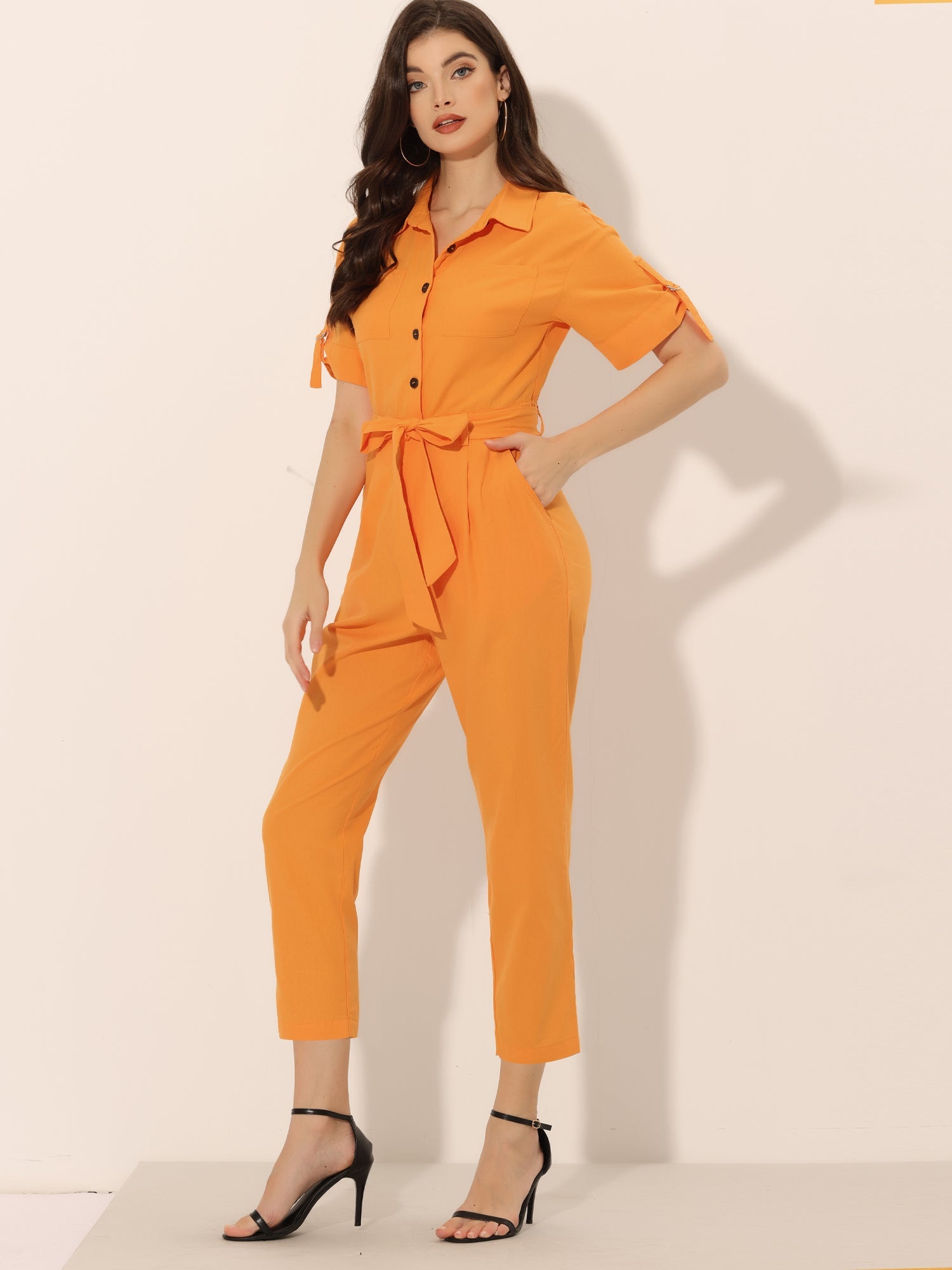 Velmira – Women’s Cotton Cargo Tie-Waist Jumpsuit