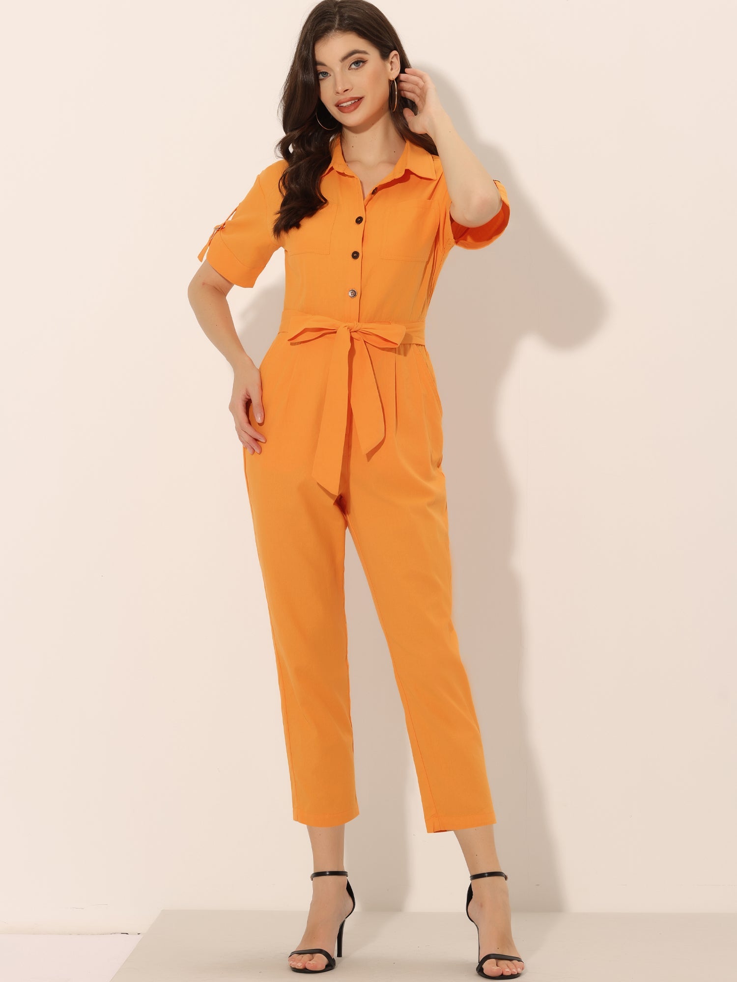 Velmira – Women’s Cotton Cargo Tie-Waist Jumpsuit