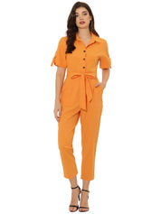 Velmira – Women’s Cotton Cargo Tie-Waist Jumpsuit