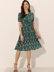 Petrella - Women’s Floral Peter Pan Collar Dress
