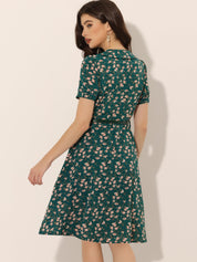 Petrella - Women’s Floral Peter Pan Collar Dress